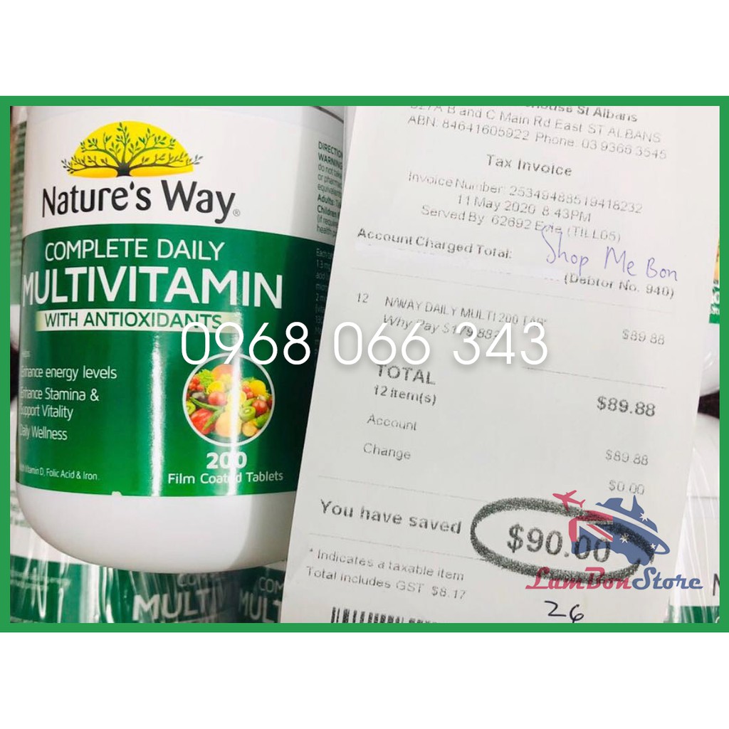 [Có tem CHEMIST] Vitamin tổng hợp Nature’s Way Úc 200 viên - Xuất xứ Úc | BigBuy360 - bigbuy360.vn