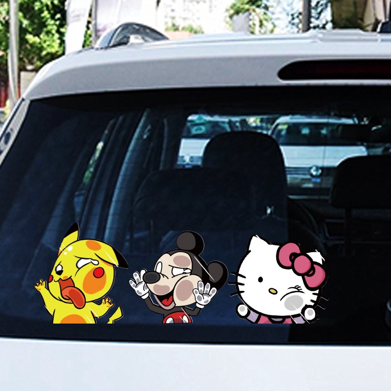 Sticker dán trang trí xe ô tô hình nhân vật hoạt hình vui nhộn ngộ nghĩnh