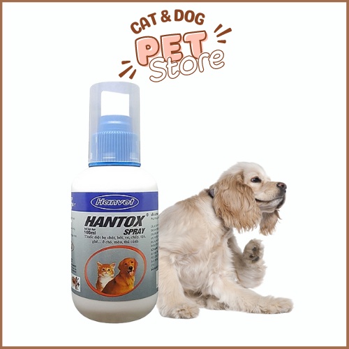 Hantox Spray (Chai 100 ML) -Xịt Trị Ve Ghẻ, Bọ Chét Cho Chó Mèo - Cat&Dog Pet Store