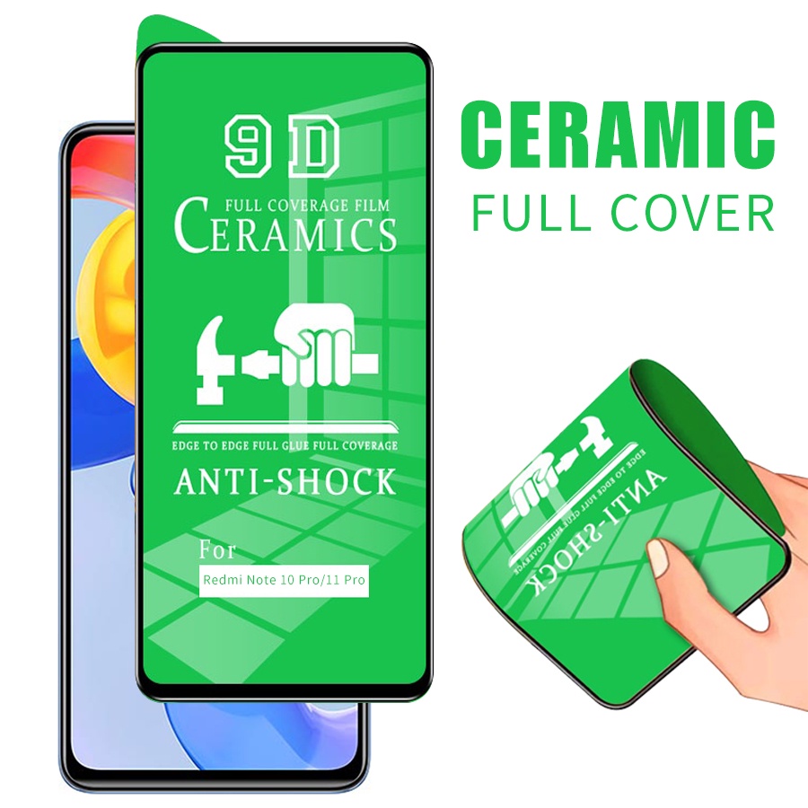 Kính cường lực gốm dẻo bảo vệ màn hình cho Xiaomi Mi 10T 11T Pro Poco X3 NFC F3 X3 Pro Redmi Note 12 11 10 9 Pro 11S 10S 9S