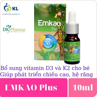 VITAMIN D3 EMKAO PLUS Bổ sung Vitamin D3 và K2, phát triển chiều cao