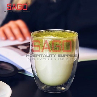 Ly thủy tinh , cốc thủy tinh delisoga borosilicate hight ball 350ml | thủy tinh 2 lớp chịu nhiệt cao cấp