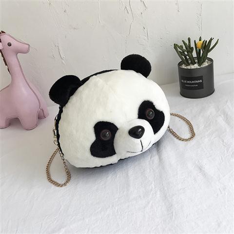 Túi xách đeo chéo nữ - wool bag female 2021 new springsummer fashion Joker plush shoulder bag cute cartoon panda shoulder b