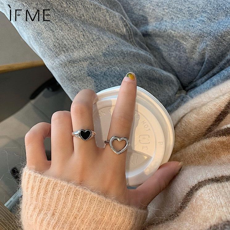 Bộ nhẫn IF ME họa tiết trái tim thời trang dành cho nữ