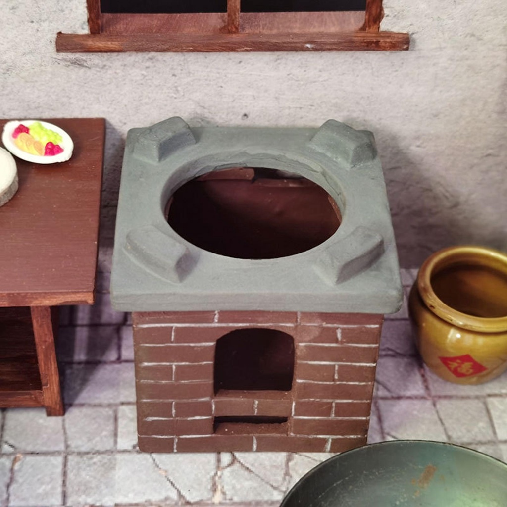 Bếp Lò Mini Đồ Chơi DIY Trang Trí Nhà Búp Bê Cho Bé