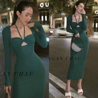 ĐẦM BODY DÂY CỔ YẾM (KÈM VIDEO HÌNH THẬT)
