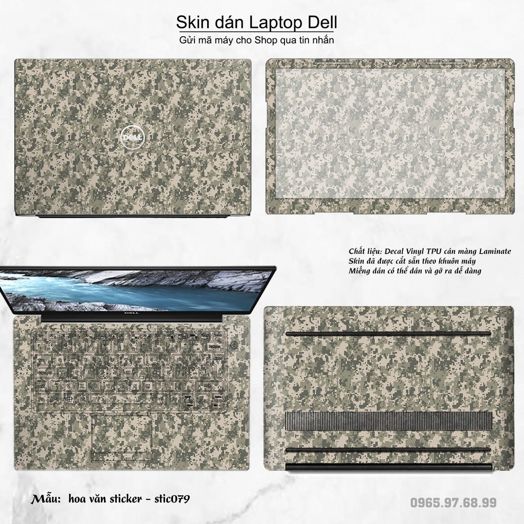 Skin dán Laptop Dell in hình Hoa văn sticker _nhiều mẫu 13 (inbox mã máy cho Shop)