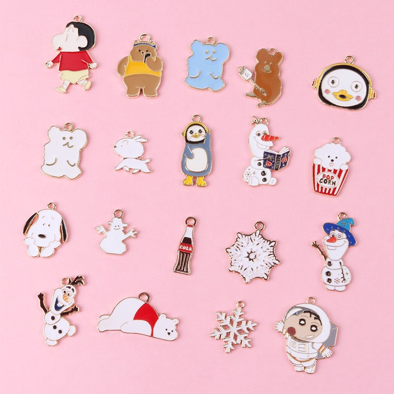 Mặt Dây Chuyền/ Vòng Tay, Mặt Móc Khoá Hợp Kim Phong Cách Retro Hình Olaf, Shin