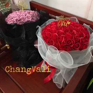 Bó hồng sáp 99 bông bọc lưới siêu chảnh