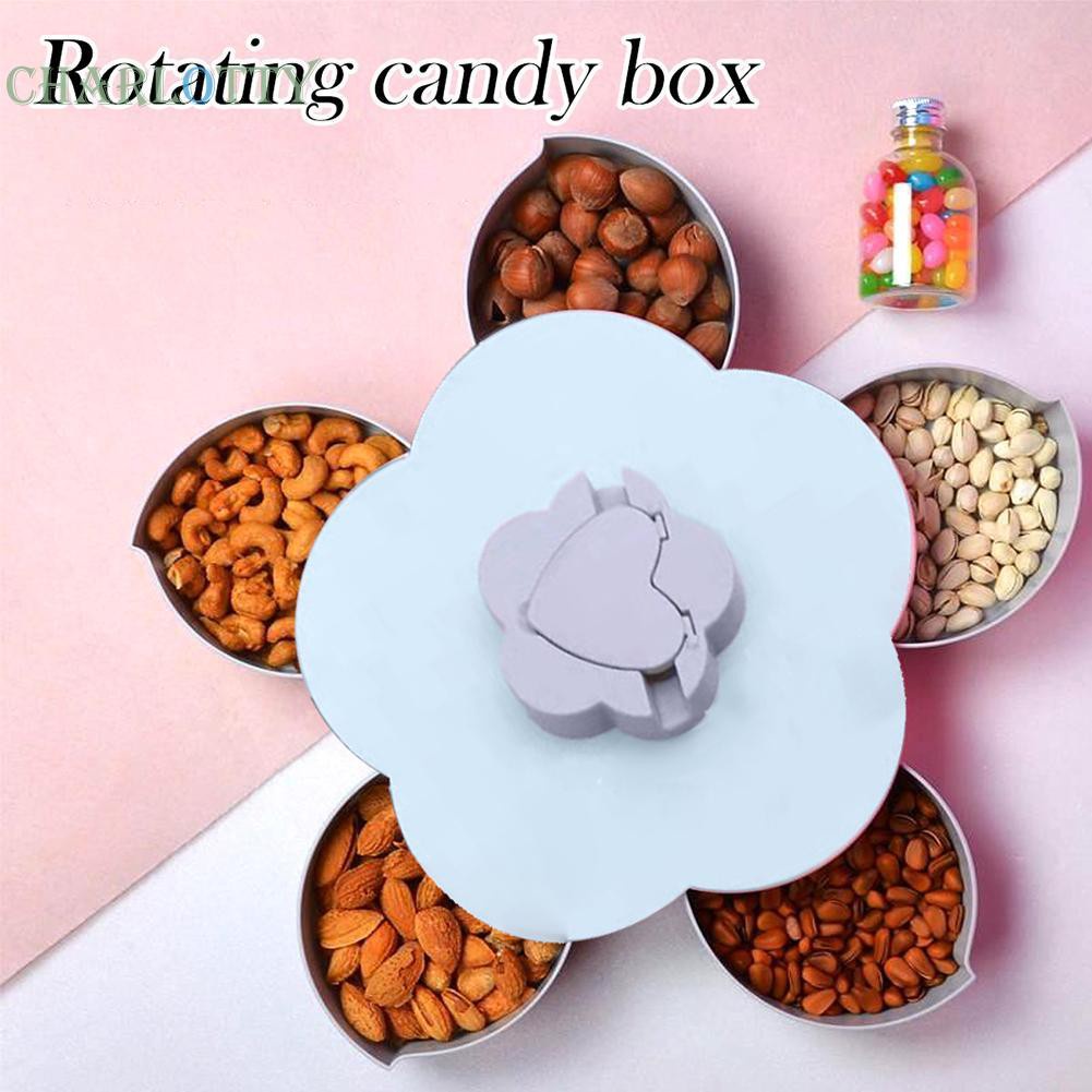 ❤HAPPY❤CHASingle Layer Rotary Storage Box Wedding Snack Candy Fruit Jewelry Organizer