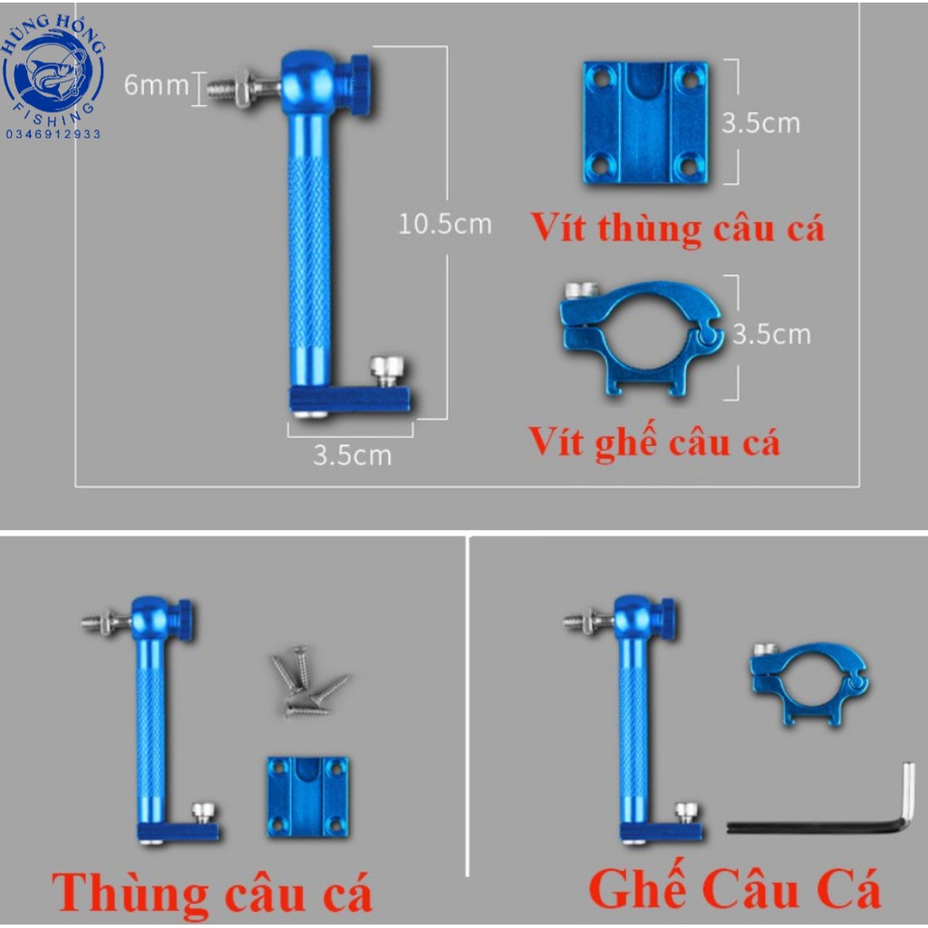 Pat Gắn Đèn Trợ Sáng - Lắp Ghế Câu , Thùng Câu Chuyên Dụng Cao Cấp