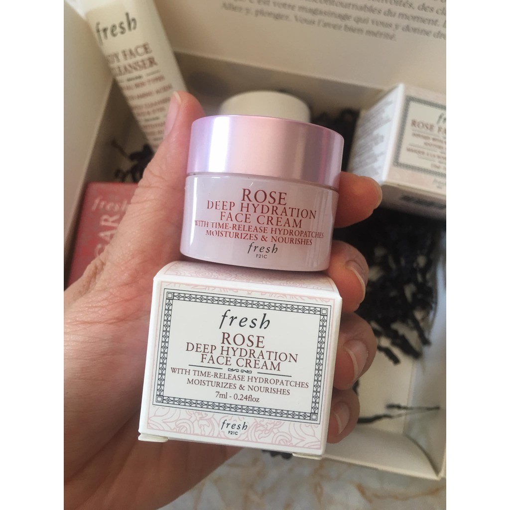 (Bill US chuẩn AUTH 100%) - Kem dưỡng ẩm FRESH Rose Deep Hydration Face Cream Minisize 7ml