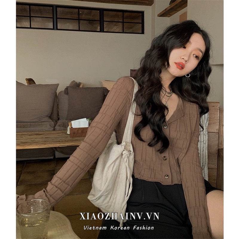 Xiaozhainv Áo Khoác cardigan Chống Nắng Phong Cách Retro Cho Nữ