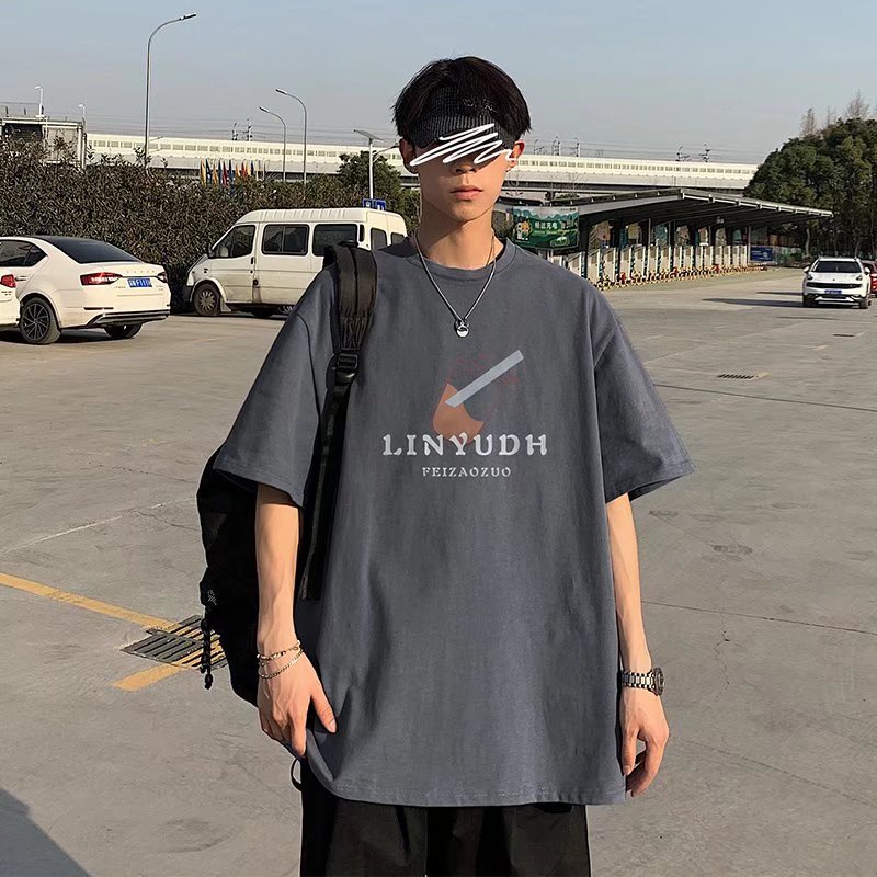 Áo thun tay ngắn oversize in chữ LINYUDH thời trang cho nam và nữ size M-5XL