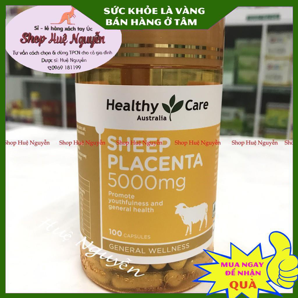 NHAU THAI CỪU - Healthy Care Sheep Placenta 5000mg- úc 100 viên