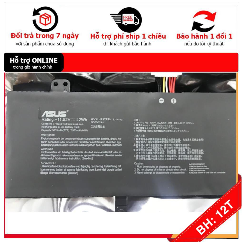 [BH12TH] 💖 Pin Xịn (Asus) S4200U X411UA X411UF X411UN X411UQ B31N1707 Zin