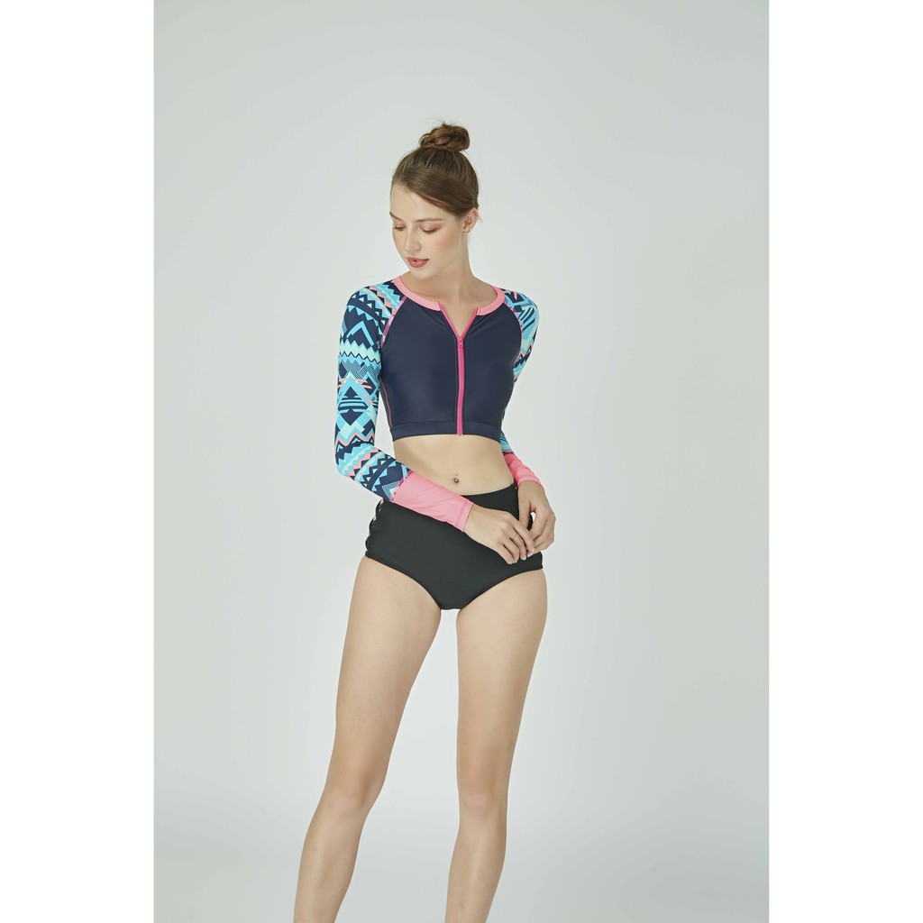 BIKINIPASSPORT - Áo lẻ croptop tay dài khoá kéo - Xanh navy BS194_NV