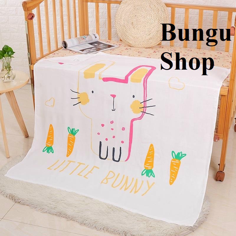 🔥FREESHIP🔥 Chăn lụa / Khăn cotton sợi tre mềm mại cho bé sơ sinh và trẻ mầm non bốn mùa - Bungu Shop