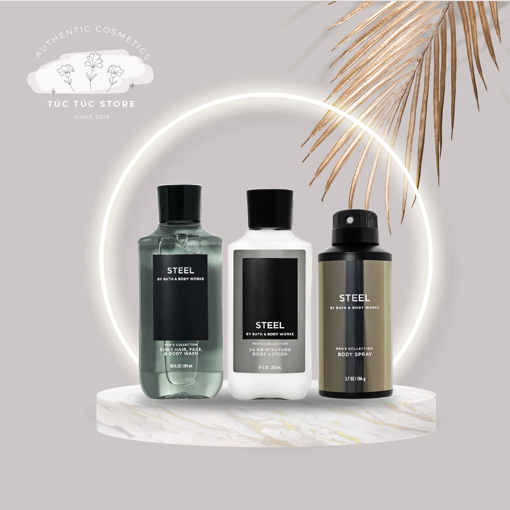 (Mỹ) Steel - Bộ sản phẩm 2in1 sữa tắm dưỡng thể dành cho nam Bath & Body Works