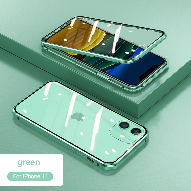 Ốp lưng từ tính Điện thoại chống sốc Ốp lưng Kính cường lực trước cho iphone 6 6s 7 8 plus X XR XS MAX 11 PRO MAX