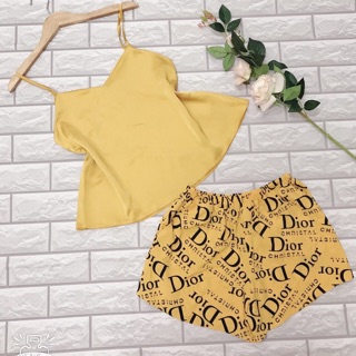 Bộ Đùi Lụa Dior 💞 Đồ Ngủ 2 Dây Sọt Lụa Dior [ ảnh và clip hình thật ]