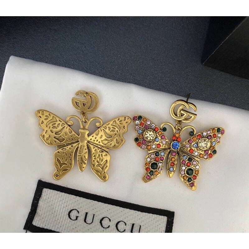 Bông Tai Gucci Bằng Thép Titan Hình Logo GG Đôi Thời Trang Cho Nữ