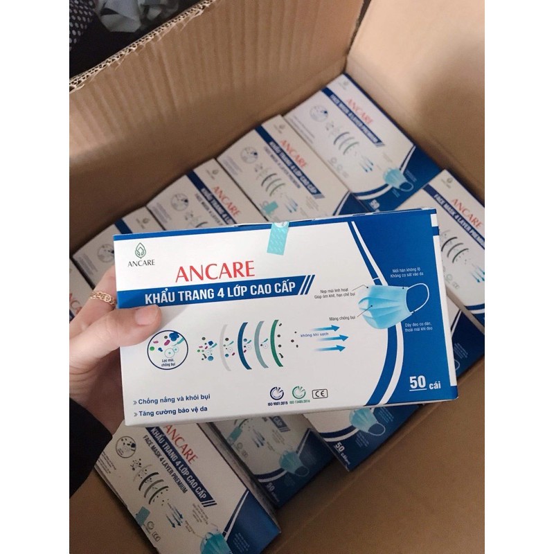02 hộp khẩu trang y tế 04 lớp kháng khuẩn (hàng xuất khẩu) AN CARE [50 cái/hộp] | BigBuy360 - bigbuy360.vn