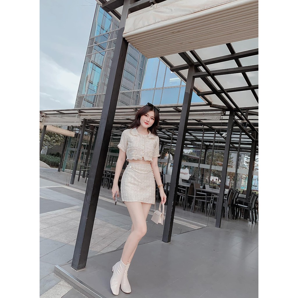 Set Dạ Cúc Ngọc Túi Ngực Chân Váy | BigBuy360 - bigbuy360.vn