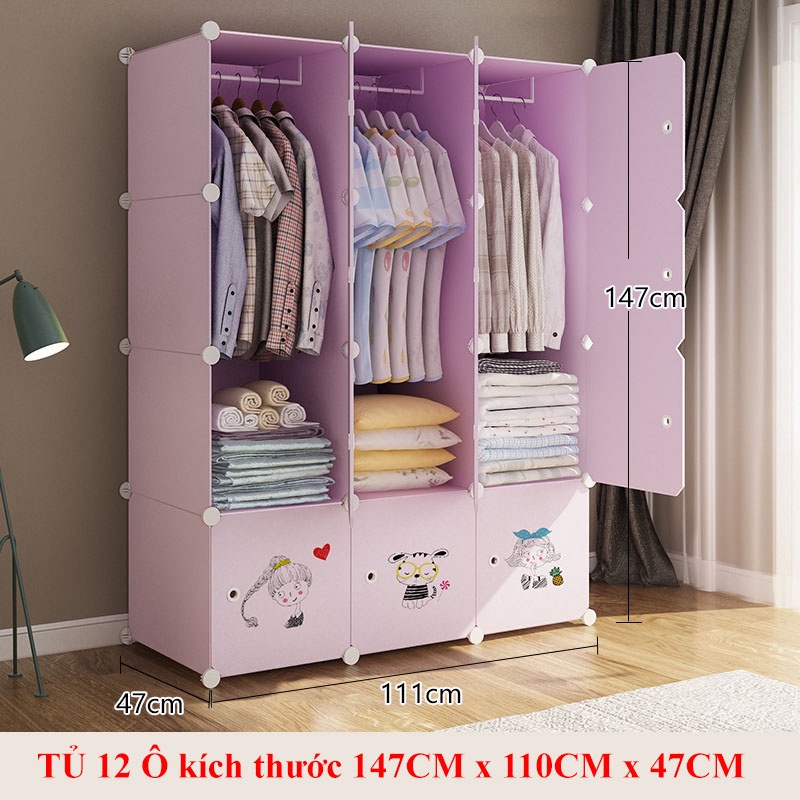 Tủ nhựa lắp ghép đa năng 12 ngăn V LUCKY HOUSE VLK75