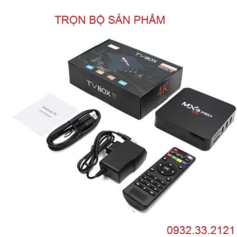 Android TV box MXQ PRO 4K Android:10.1 Đã cài sãn xem truyền hình 200 kênh YouTube Facebook chơi game vv