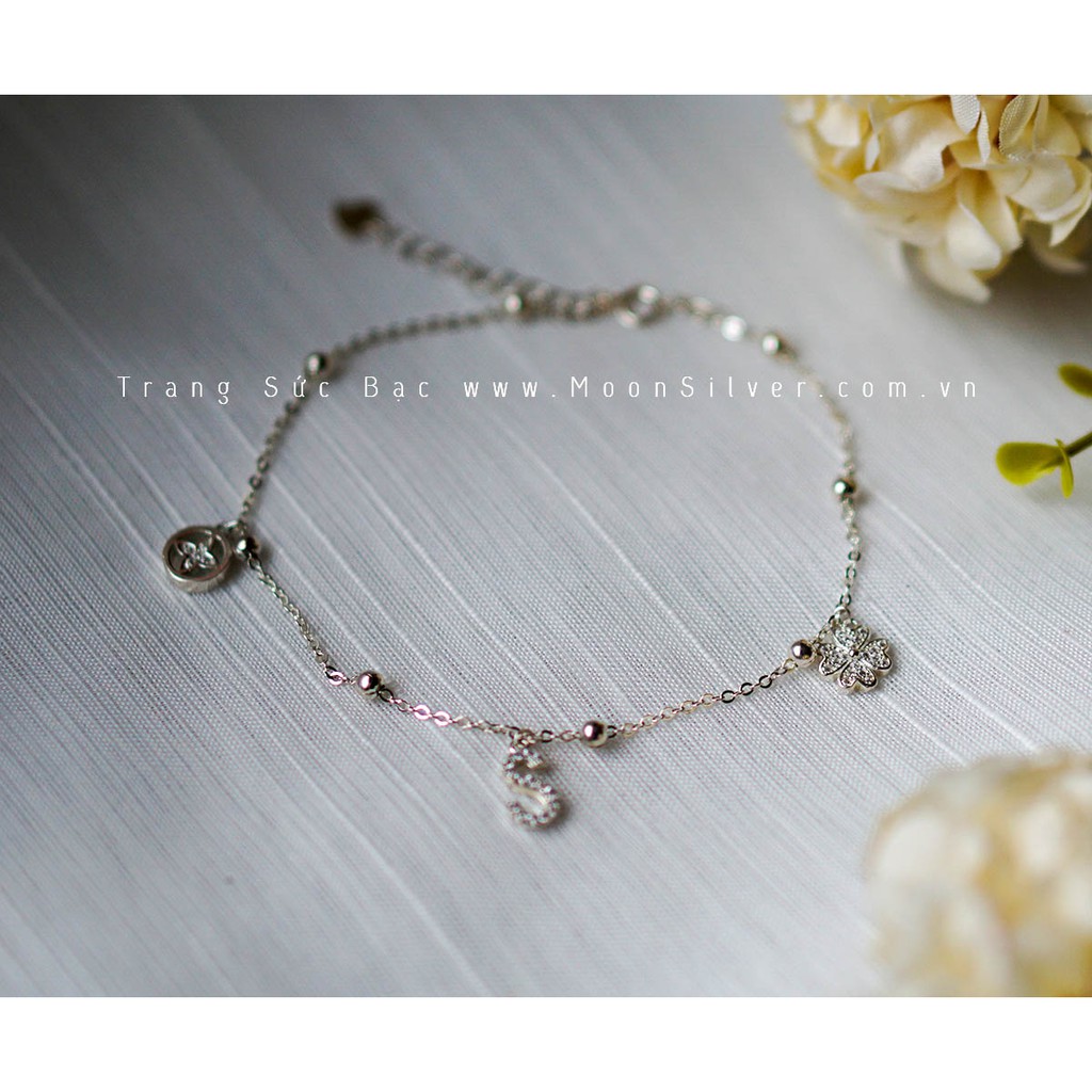 Lắc chân bạc nữ cỏ 4 lá chữ S | BigBuy360 - bigbuy360.vn