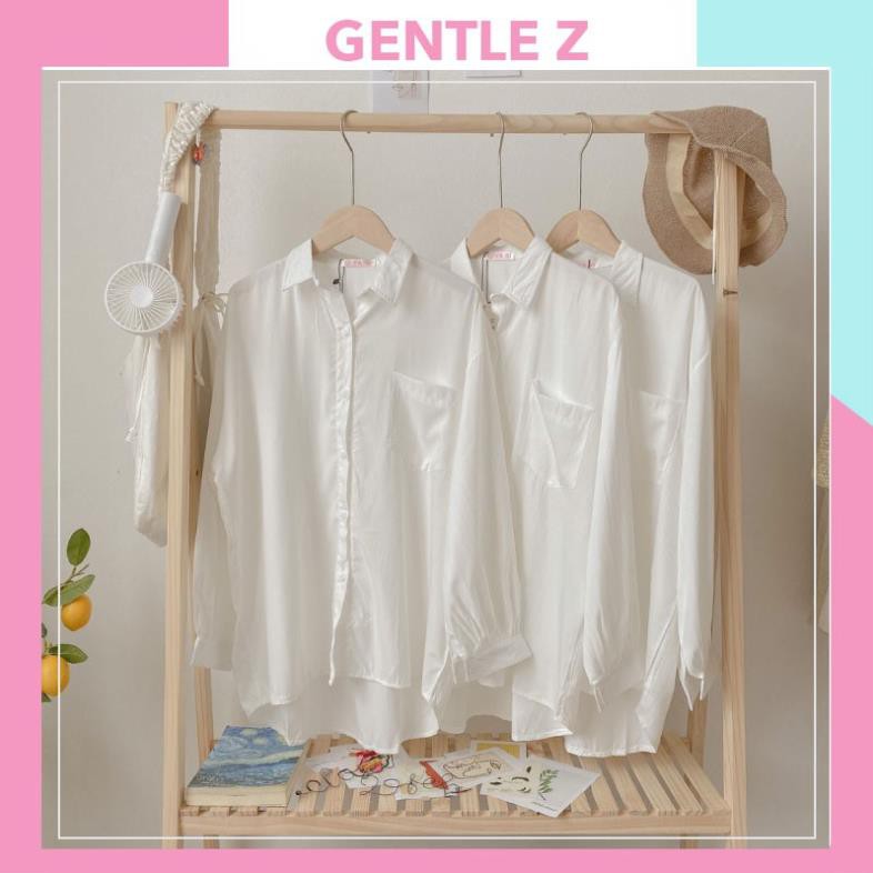 Áo sơ mi trắng form rộng tay phồng Oversize Style ULZZANG Hàn Quốc - Chất vải lụa Hàn rất chill GentleZ  ྇