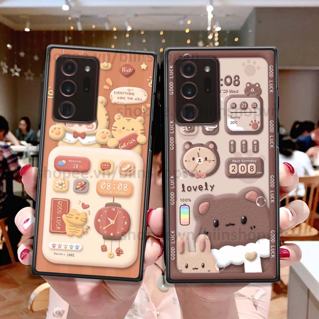 Ốp Samsung Note 20 Ultra in 3D icon gấu nổi siêu xinh, siêu đáng yêu, cá tính phong cách