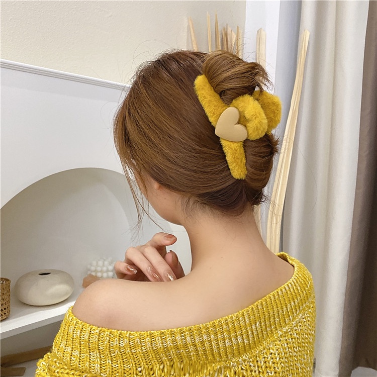 Kẹp Tóc Hình Cá Mập Phối Lông Nhung Cao Cấp Kiểu Mới