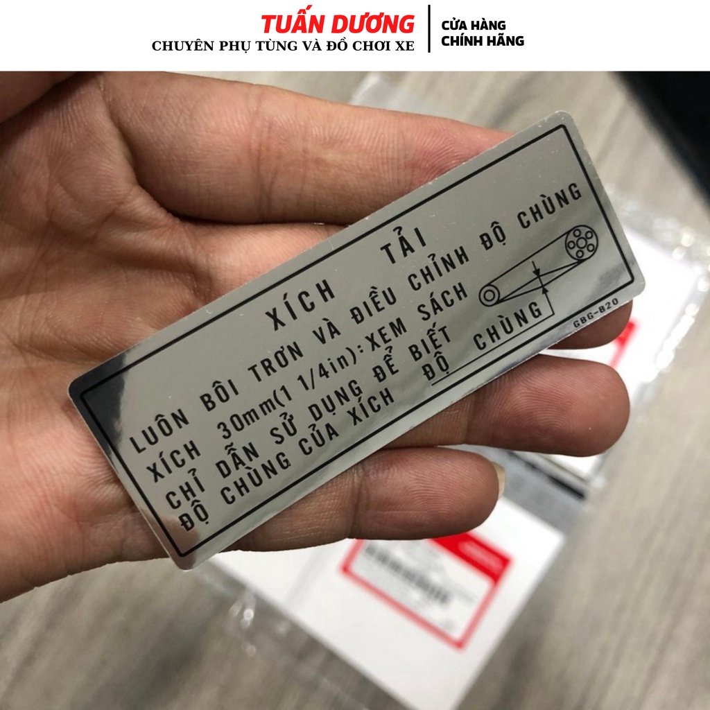 Tem thông số xích tải super DREAM loại zin Honda [ CHÍNH HÃNG ]