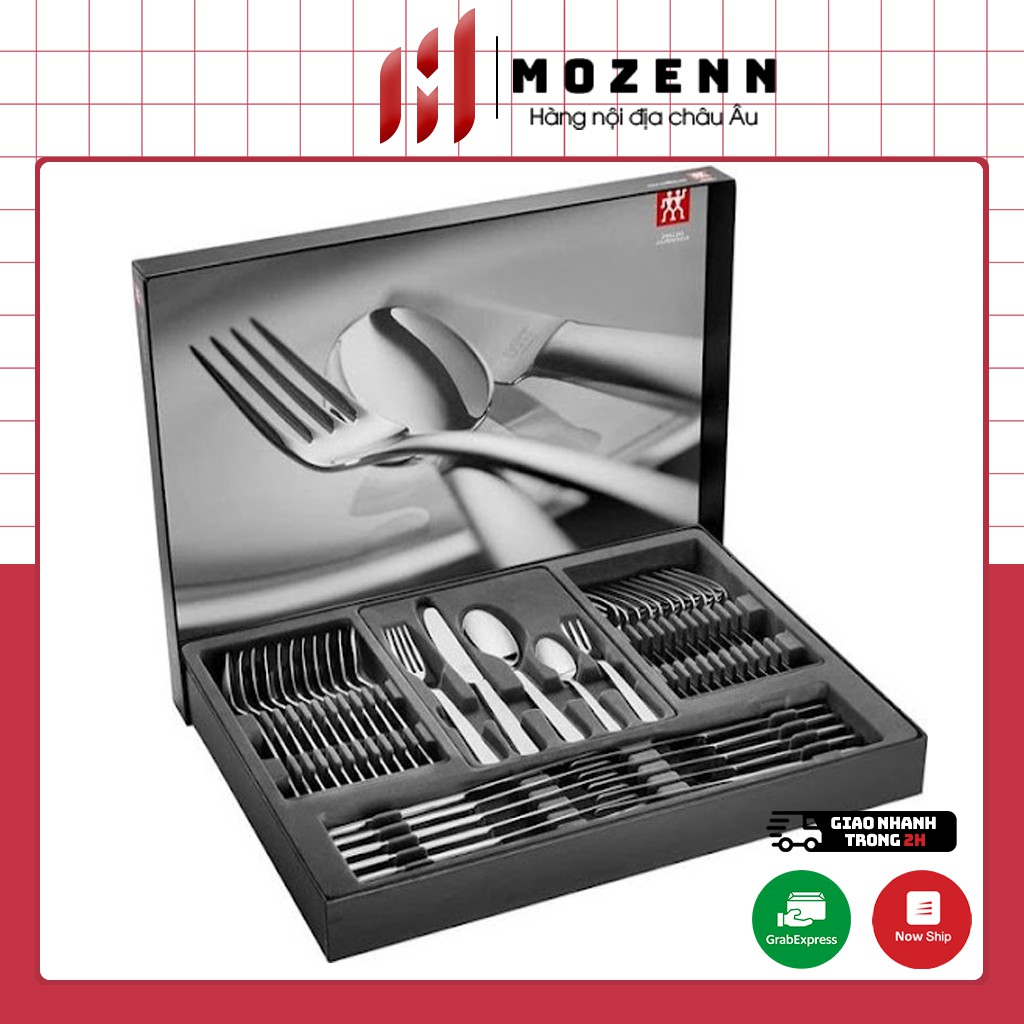 Set dao thìa dĩa Zwilling 60 món hàng Đức, bộ dụng cụ ăn uống sang trọng chất liệu thép không gỉ