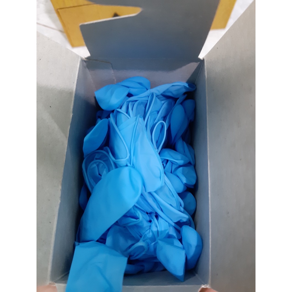 Thùng 10 hộp Găng tay y tế Nitrile Vglove 4.0 - không bột màu xanh- HÀNG SẴN- Hộp 100 chiếc Size S M L