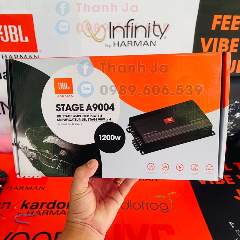 Amply Xe 4 Kênh JBL Stage A9004 / 880W Chính Hãng PGI Bảo Hành Điện Tử