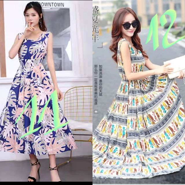 Đầm maxi lanh dài