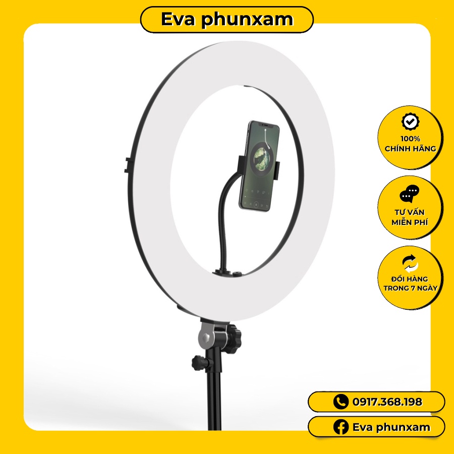 Đèn Led Livestream 45CM HQ18 chính hãng công suất lớn - Đèn Livestream hỗ trợ chụp ảnh quay clip kèm chân thép 2 mét