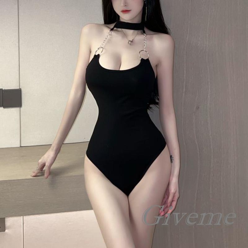 Bộ Áo Liền Quần Cổ Yếm Không Tay Dáng Ôm Thời Trang Cho Nữ