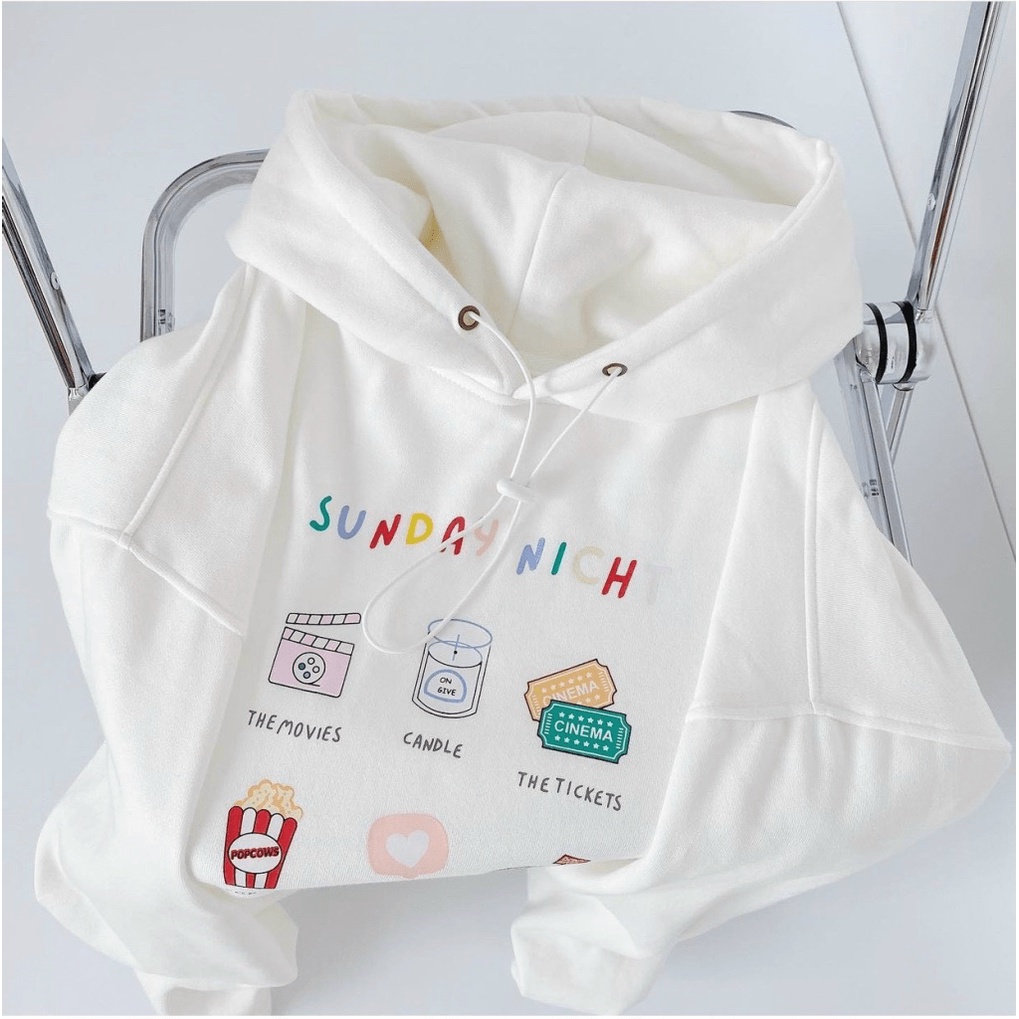 (FREE SHIP) ÁO KHOÁC HOODIE NAM NƯ DÂY RÚT HỌA TIÊT SUNDAY NICH SIÊU CUTE SIÊU DỄ THƯƠNG SHOP VLTN