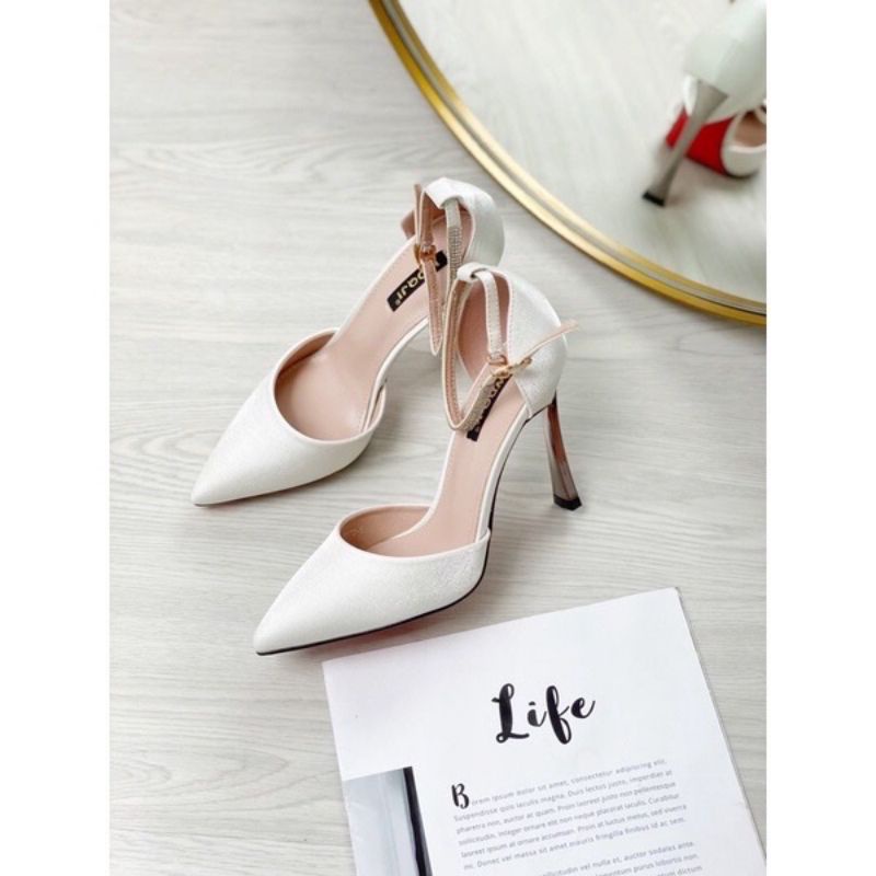 S3: Giày cao gót quai hậu, giày mũi nhọn 9cm