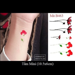 Xăm dán Tattoo hoa lá B463