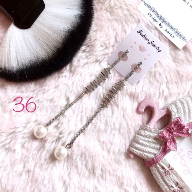 FREESHIP❤️ Hoa Tai Dáng Dài Xoắn Đính Hạt Độc Đáo M36