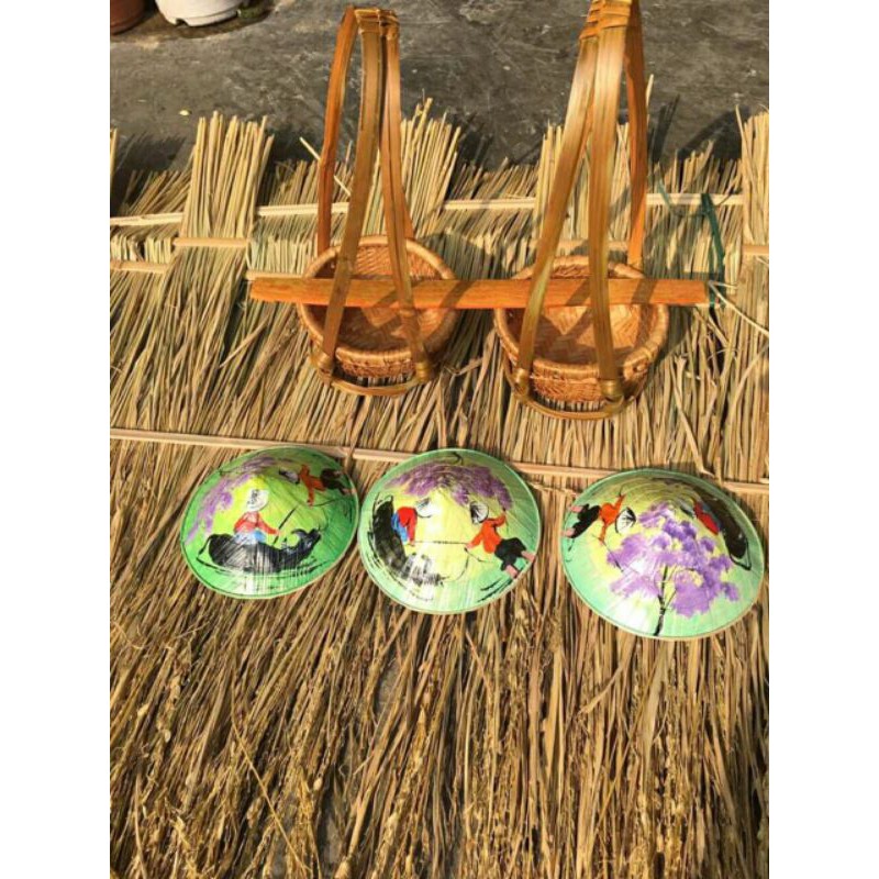 Nón lá vẽ mini trang trí