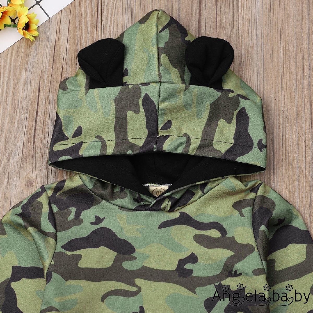 Set áo hoodie + quần dài rằn ri dễ thương cho trẻ sơ sinh