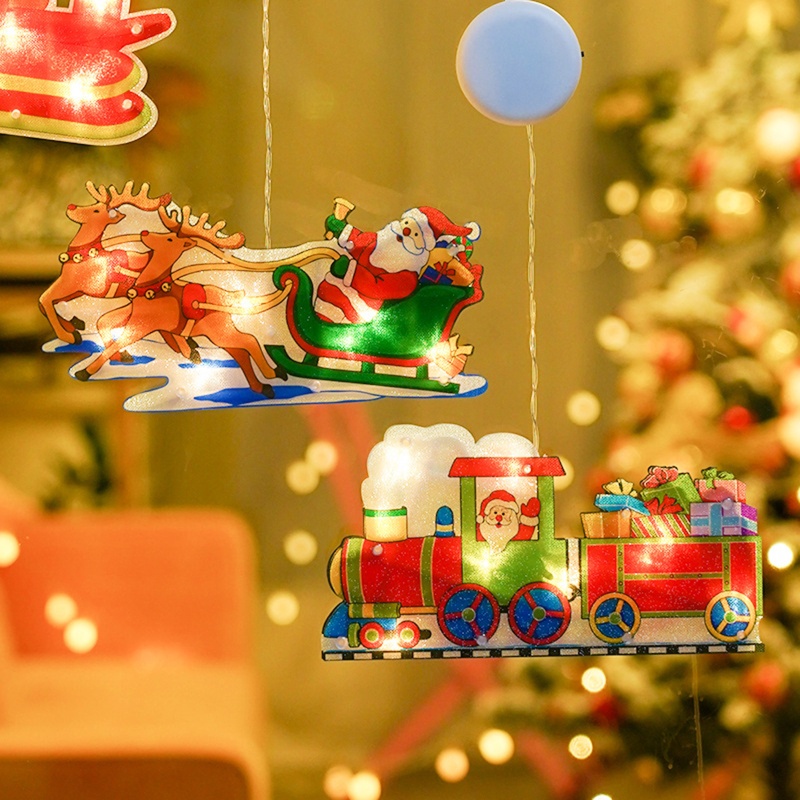 Phụ Kiện Trang Trí Giáng Sinh Hình Ông Già Noel / Người Tuyết Có Giác Hút Gắn Cửa Sổ