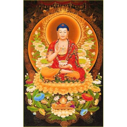 Tranh đính full đá tự làm-tranh phật a di đà