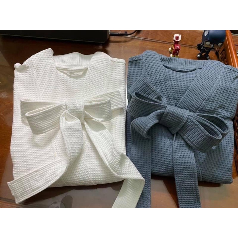 Áo choàng tắm khách sạn, đồ ngủ cotton cao cấp Nam Nữ, vải dày mịn, mặc mát, hàng xuất khẩu
